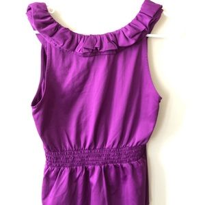 Purple frilly tank top